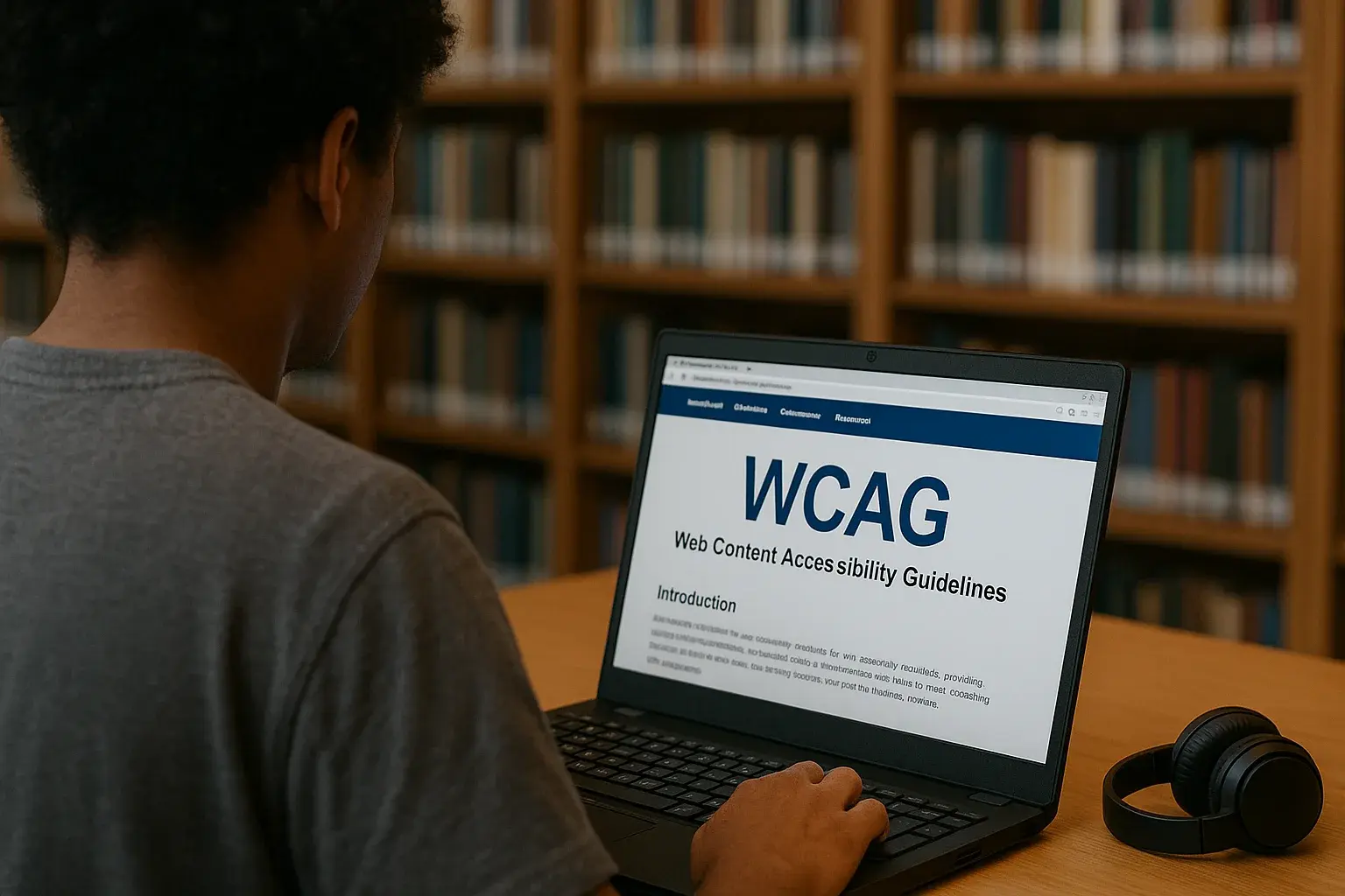 Usuario viendo la web de las WCAG